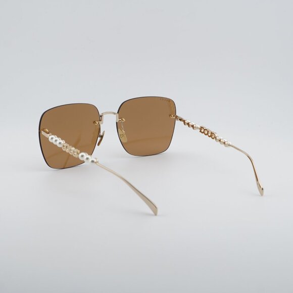 Gucci GG1923SA 003 Sunglasses Gold with Pearl Square Frame, Brown Lenses main image 5